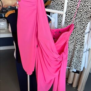 Nasty Gal Hot Pink One Shoulder Dress